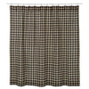 Burlap Black Check Shower Curtain - Primitive Star Quilt Shop - 1