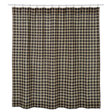 Burlap Black Check Shower Curtain - Primitive Star Quilt Shop - 1