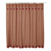 Burgundy Star Scalloped Shower Curtain - Primitive Star Quilt Shop - 1