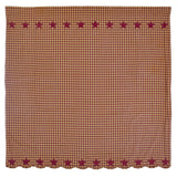 Burgundy Star Scalloped Shower Curtain - Primitive Star Quilt Shop - 2