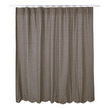 Black Check Scalloped Shower Curtain - Primitive Star Quilt Shop - 1