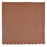 Burgundy Check Scalloped Shower Curtain - Primitive Star Quilt Shop - 2