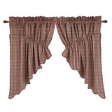 Canavar Ridge Scalloped Lined Prairie Swag Curtains - Primitive Star Quilt Shop