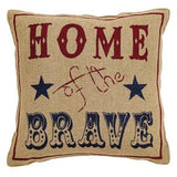 Land of the Free Burlap Pillows 12x12" - Set of 2 - Primitive Star Quilt Shop - 3