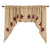 Burlap Natural Burgundy Stencil Star Swag Curtains