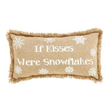 Snowflake Burlap Pillows 7x13" - Set of 2 - Primitive Star Quilt Shop - 1