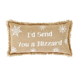 Snowflake Burlap Pillows 7x13" - Set of 2 - Primitive Star Quilt Shop - 2