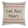 Merry Little Christmas Let Your Heart Pillows 12x12" - Set of 2 - Primitive Star Quilt Shop - 1