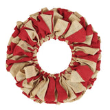 Burlap Natural and Red Wreath 20" - Primitive Star Quilt Shop - 1