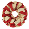 Burlap Natural and Red Wreath 15" - Primitive Star Quilt Shop - 1