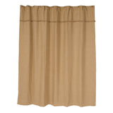 Burlap Natural Shower Curtain - Primitive Star Quilt Shop - 1