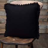 Burlap Black Pillow 16" Filled