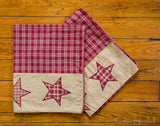 Colonial Star Burgundy King Pillow Case - Set of 2 - Primitive Star Quilt Shop