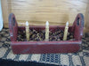 Red Flower Box with Timer Taper Candles - Primitive Star Quilt Shop - 1