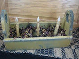 Mustard Flower Box with Timer Taper Candles - Primitive Star Quilt Shop - 2