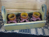 Mustard Flower Box with Pillar Candles - Primitive Star Quilt Shop - 1