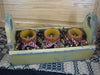 Mustard Flower Box with Pillar Candles - Primitive Star Quilt Shop - 3