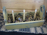 Mustard Flower Box with Timer Taper Candles - Primitive Star Quilt Shop - 5