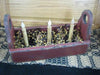 Red Flower Box with Timer Taper Candles - Primitive Star Quilt Shop - 3