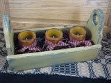 Mustard Flower Box with Pillar Candles - Primitive Star Quilt Shop - 5