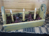 Mustard Flower Box with Timer Taper Candles - Primitive Star Quilt Shop - 6