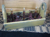 Mustard Flower Box with Timer Taper Candles - Primitive Star Quilt Shop - 7