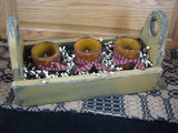 Mustard Flower Box with Pillar Candles - Primitive Star Quilt Shop - 7