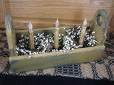 Mustard Flower Box with Timer Taper Candles - Primitive Star Quilt Shop - 8