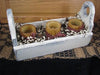 Ivory Flower Box with Pillar Candles - Primitive Star Quilt Shop - 3