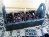 Black Flower Box with Timer Taper Candles - Primitive Star Quilt Shop - 5