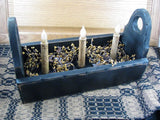 Black Flower Box with Timer Taper Candles - Primitive Star Quilt Shop - 7