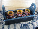 Black Flower Box with Pillar Candles - Primitive Star Quilt Shop - 5