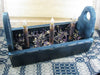 Black Flower Box with Timer Taper Candles - Primitive Star Quilt Shop - 1