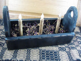 Black Flower Box with Timer Taper Candles - Primitive Star Quilt Shop - 2