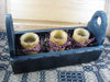 Black Flower Box with Pillar Candles - Primitive Star Quilt Shop - 8