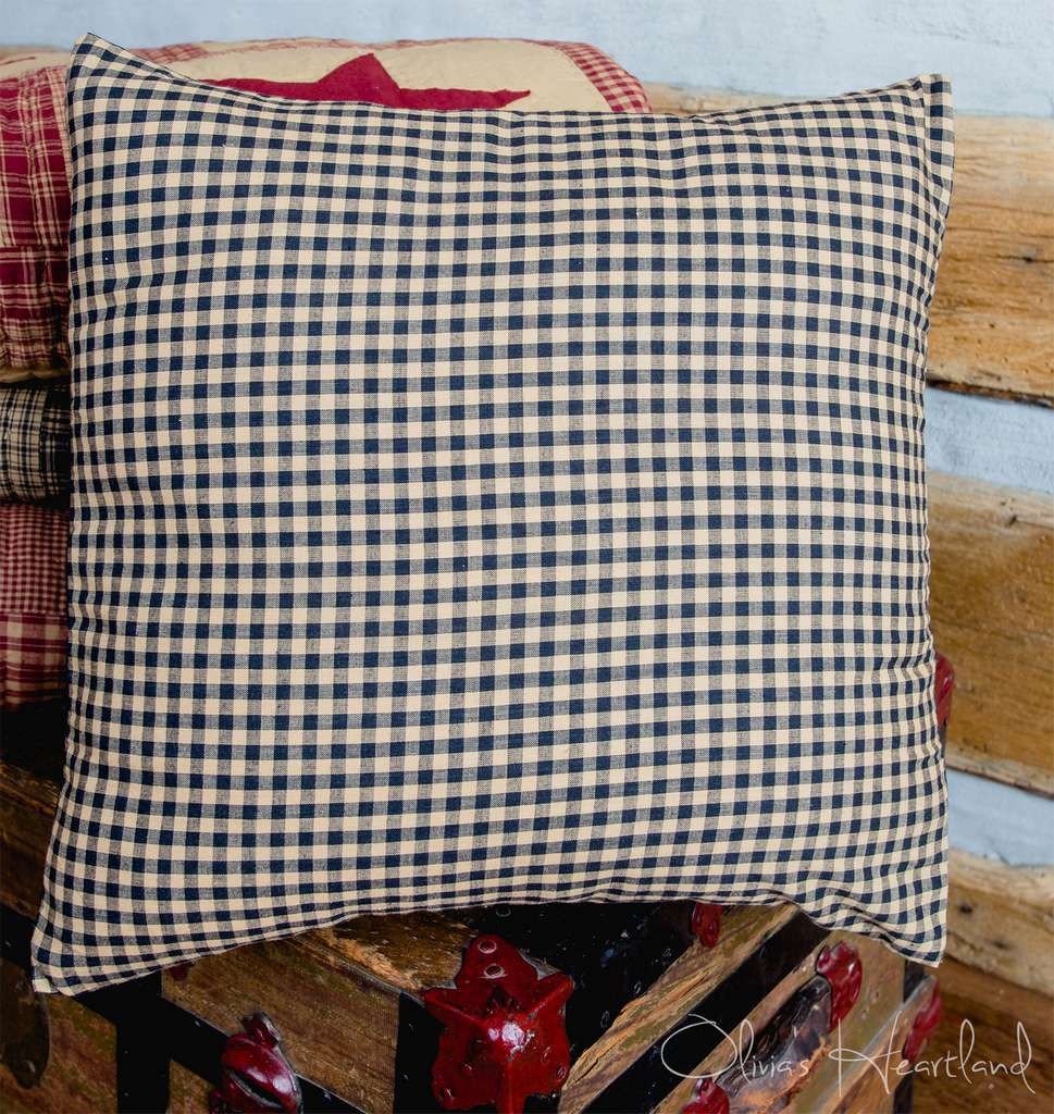 Jamestown Black Fabric Pillow 16" Filled - Primitive Star Quilt Shop