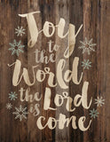 Joy to the World Lath Art Wood Sign 12x15.5" - Primitive Star Quilt Shop