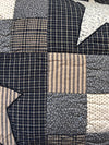 Primitive Star Quilted King Sham 21x37"