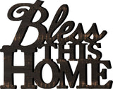 Bless This Home Wall Word Wood Sign 19x15.25" - Primitive Star Quilt Shop - 2