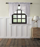 White Ruffled Sheer Prairie Swag Curtains