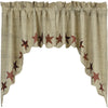 Abilene Star Scalloped Lined Swag Curtains - Primitive Star Quilt Shop - 1