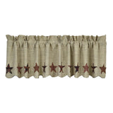 Abilene Star Scalloped Lined Valance - Primitive Star Quilt Shop - 1