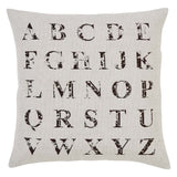 Alphabet Natural Pillow 18" Down Filled - Primitive Star Quilt Shop - 2