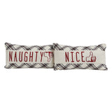 Amory Naughty and Nice Pillows 7x13" - Set of 2