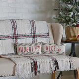 Amory Naughty and Nice Pillows 7x13" - Set of 2