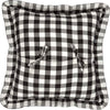 Annie Buffalo Check Black Fabric Pillow 18" Filled