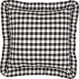 Annie Buffalo Check Black Fabric Euro Sham 26x26"