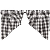 Annie Buffalo Check Black Lined Prairie Swag Curtains