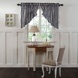 Annie Buffalo Check Black Lined Prairie Swag Curtains