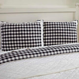 Annie Buffalo Check Black Quilted Standard Sham 21x27"